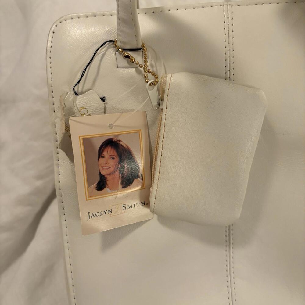 Jaclyn Smith Ivory Purse New Old Stock Leather‎ Shoulder Bag Kmart Jaclyn Smith